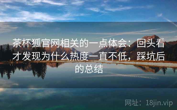 茶杯狐官网相关的一点体会:回头看才发现为什么热度一直不低,踩坑后的总结